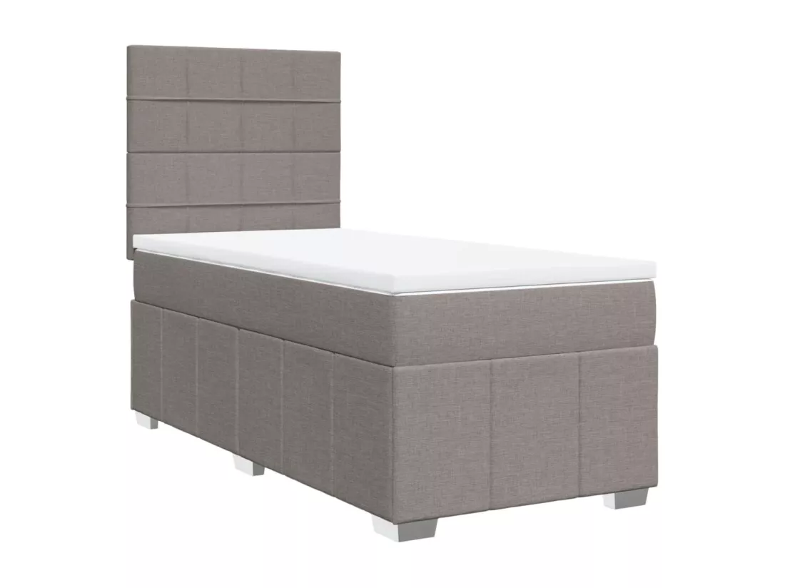 Sommier à lattes de lit avec matelas Taupe 90x190 cm Tissu