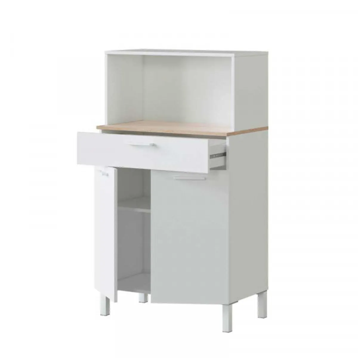 Dansmamaison Meuble de Rangement - TEKANA, Blanc/Chêne