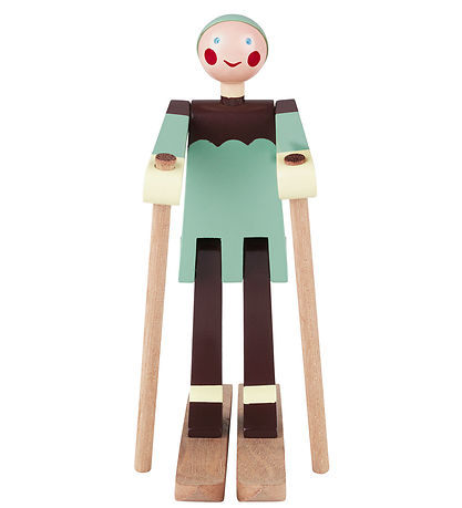 Kay Bojesen Holzfigure - Skifahrerboje - Junge 16 cm - Grün