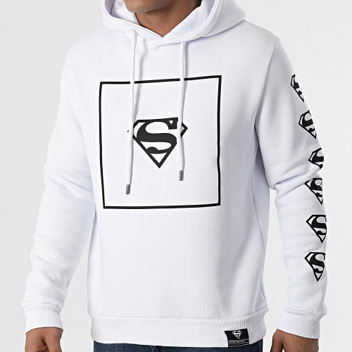 Sweat Capuche Square Logo Blanc Noir