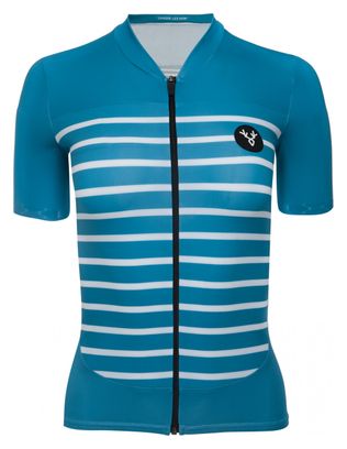 Maillot Manches Courtes Femme LeBram Ventoux Bleu Saphir Coupe Ajustée
