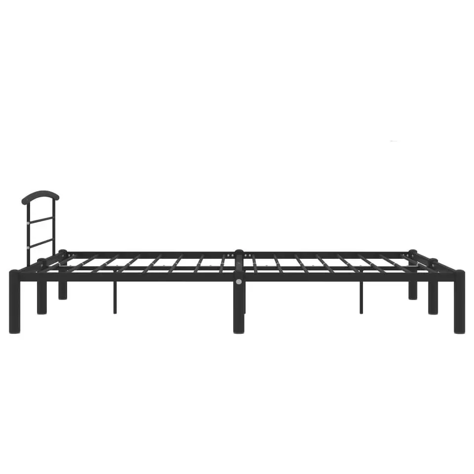 vidaXL - Bed frame met hoofdeinde - Zwart - Metaal - 140 x 200 cm