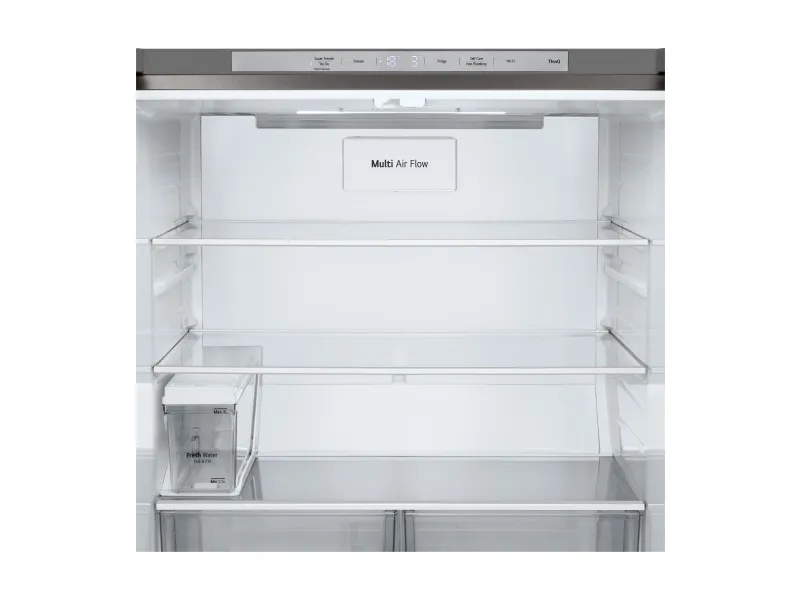 LG GML861PYPE - Køleskab/fryser - frans dør-bundfryser med vanddispenser, isdispenser - Wi-Fi - bredde: 83.5 cm - dybde: 73 cm - højde: 178.7 cm - 506 liter - Klasse E - prime-sølv