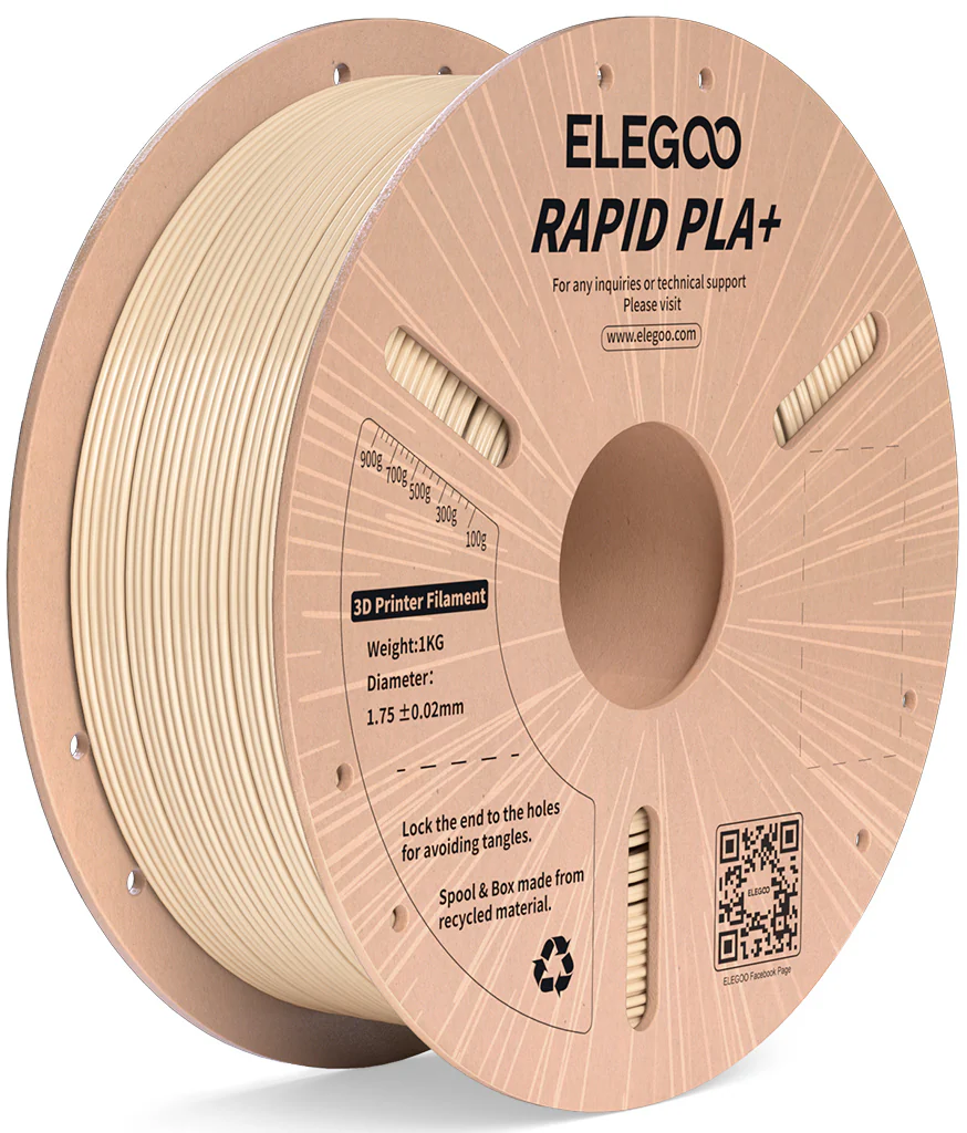 Elegoo  Rapid PLA+ Beige, 1,75 mm / 1000 g    PLA für High Speed Anwendungen in Beige