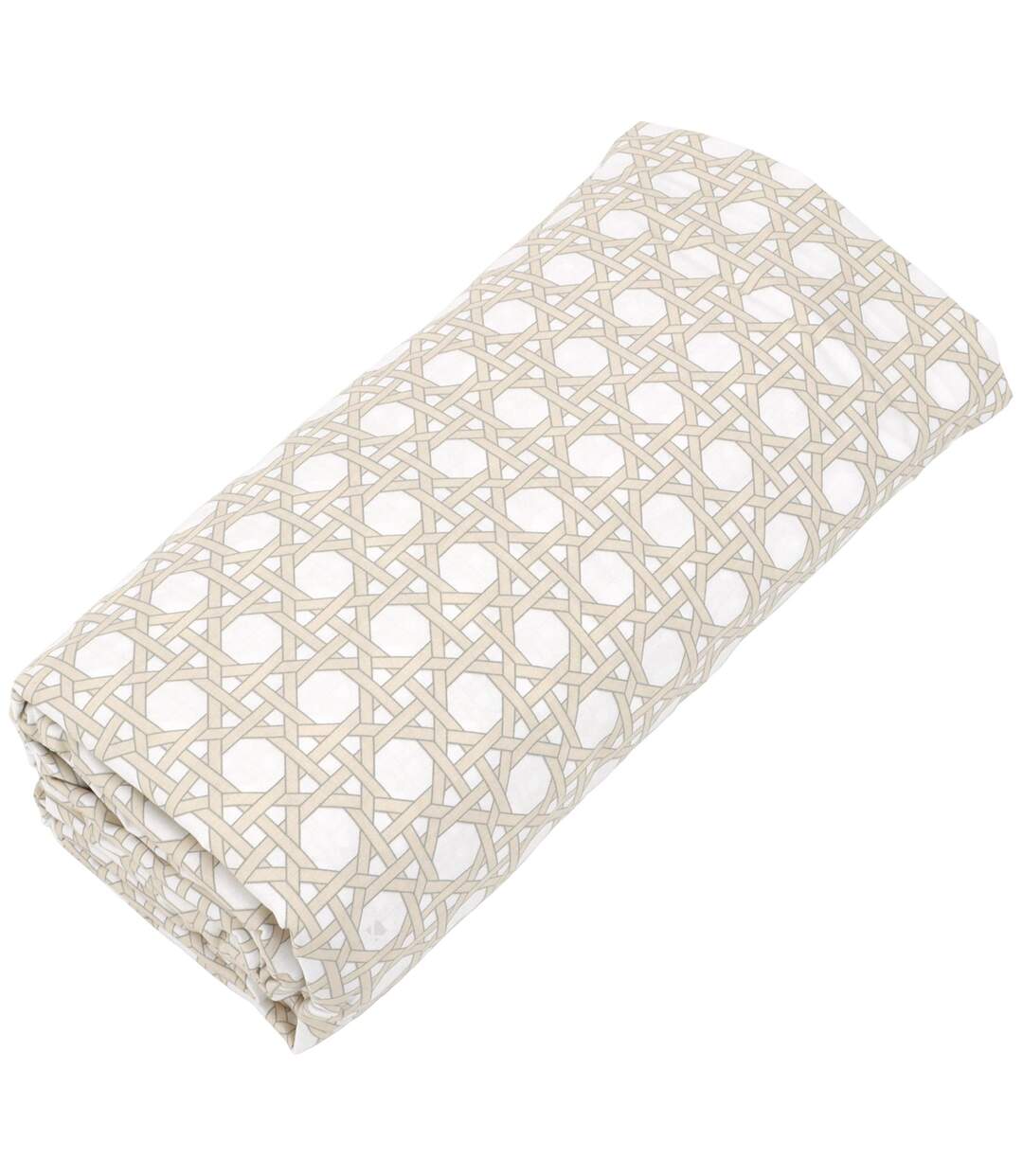 Drap housse imprimé 90x200 cm satin de coton VOYAGE Lin Bonnet 30 cm
