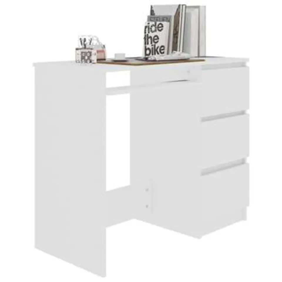 vidaXL - Bureau - Wit - Bewerkt hout