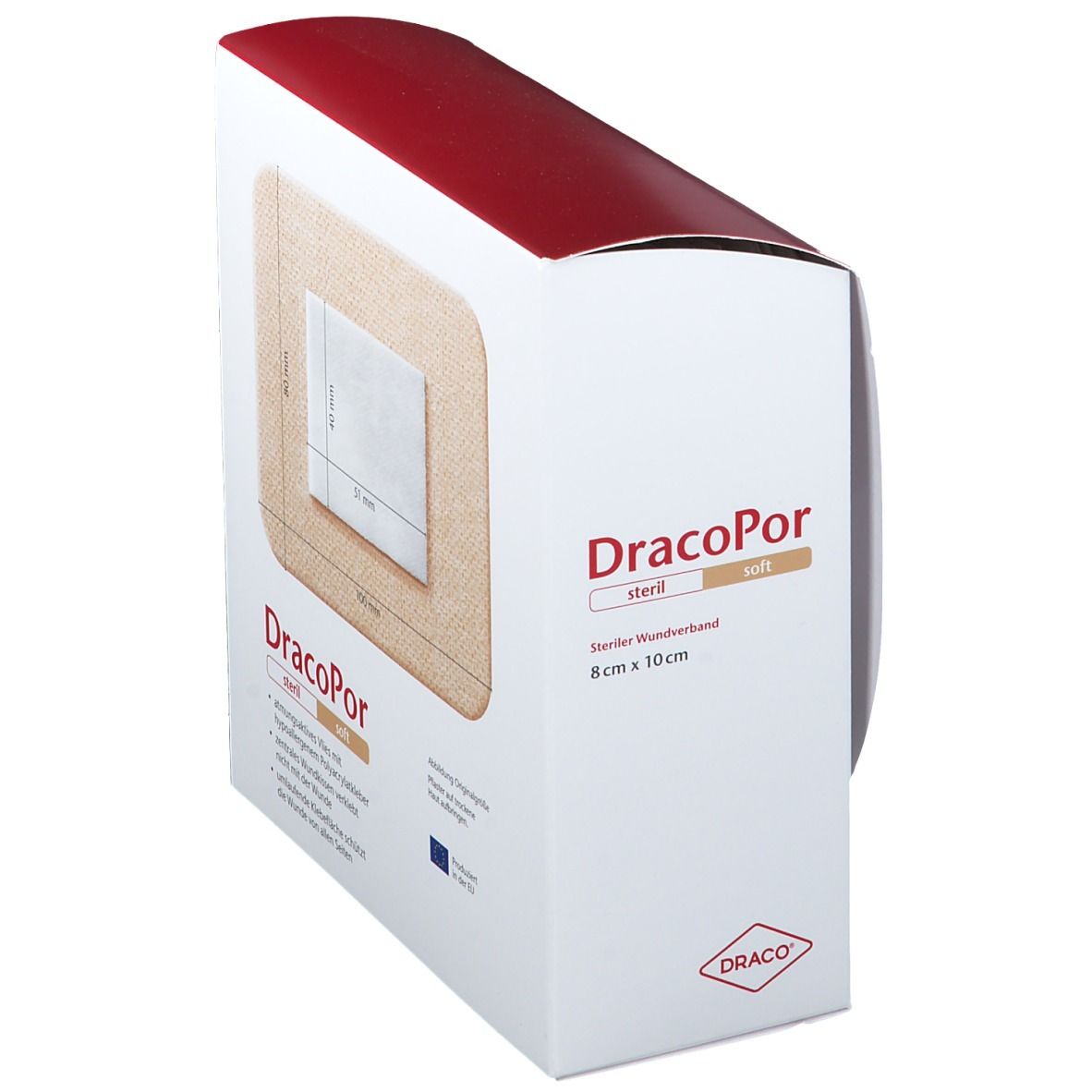 DracoPor Soft hautfarben 8 cm x 10 cm steril
