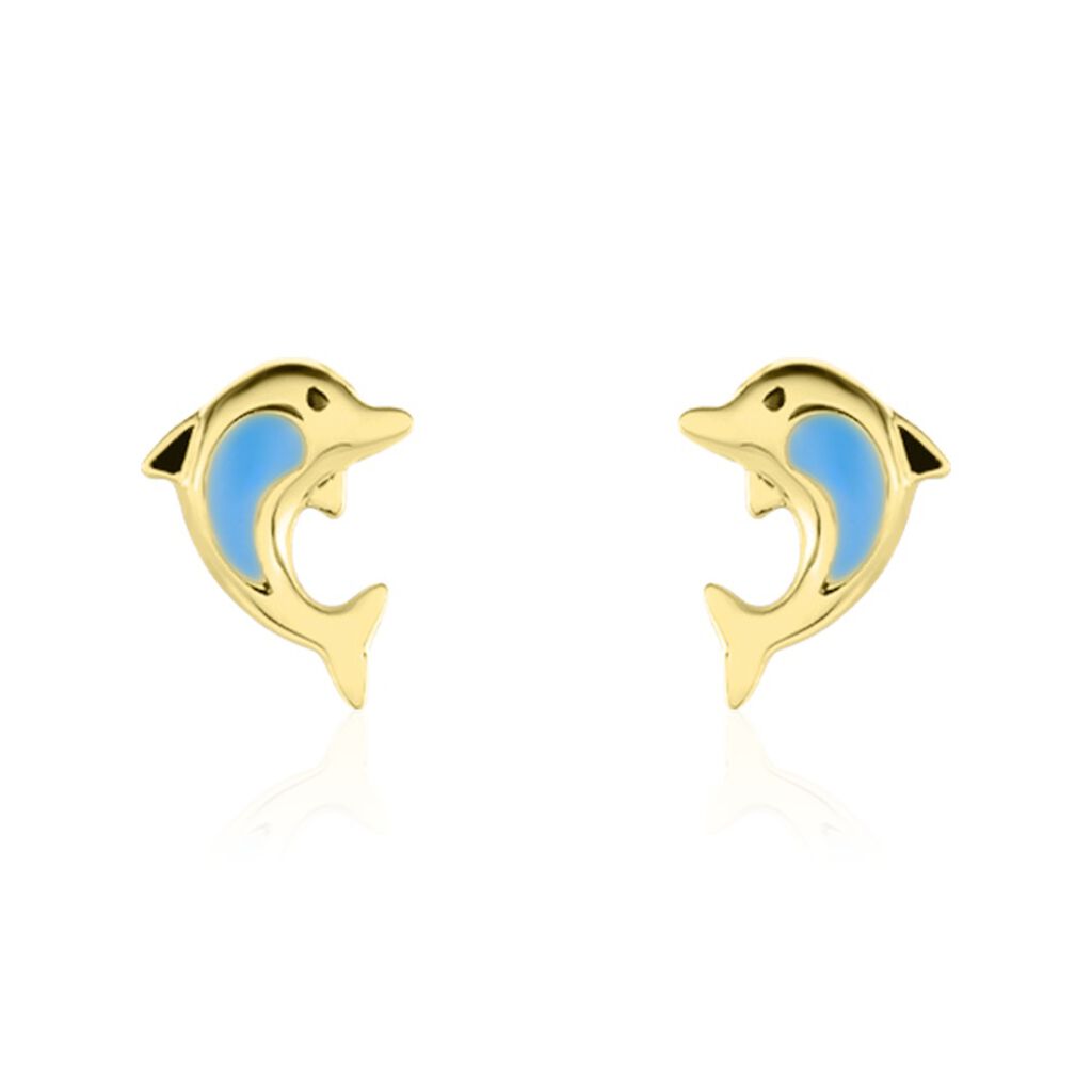 Boucles D'oreilles Puces Mael Dauphin Or Jaune