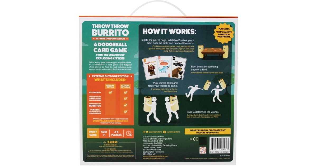 AsmodeeThrow Throw Burrito - Extreme Outdoor Edition Partyspel  (Engels, 2 - 6 spelers, 15 minuten, Vanaf 7 jaar)