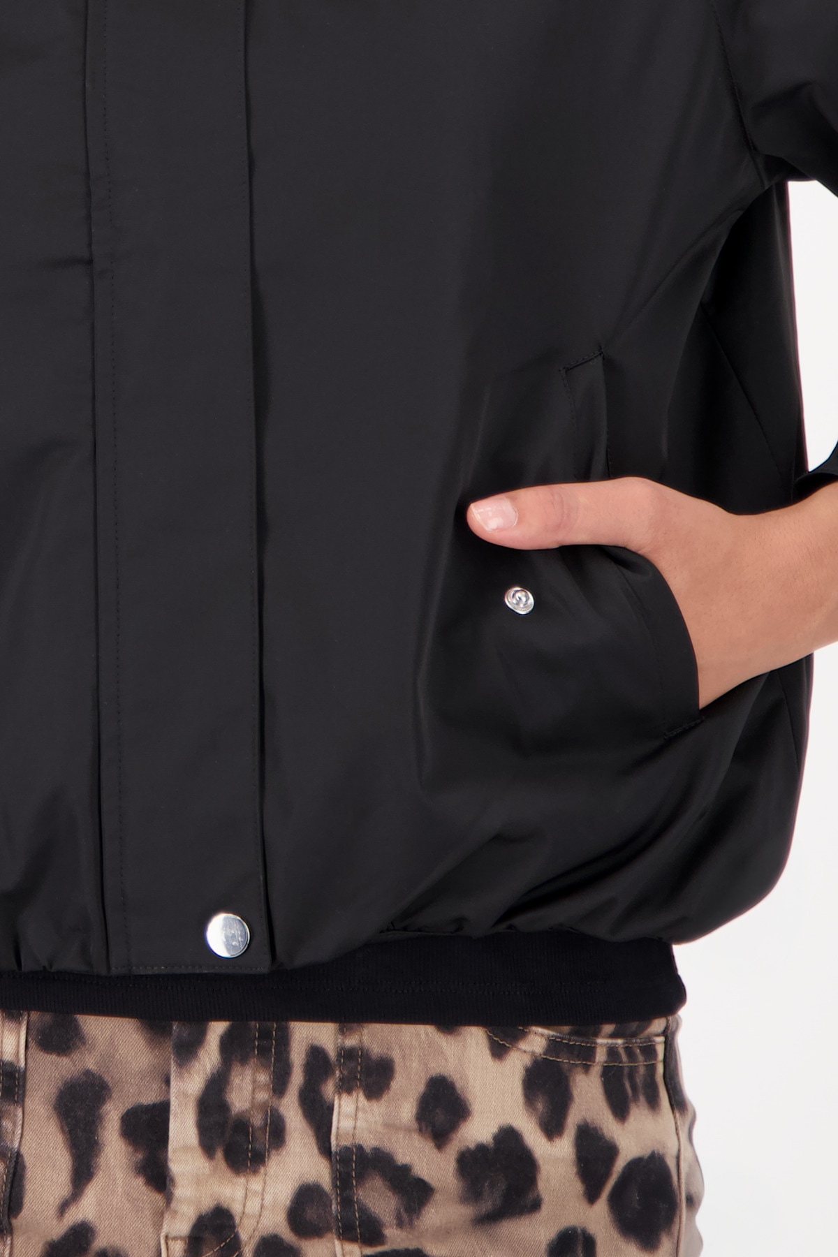 Monari Blouson »Jacke Blouson« ohne Kapuze Mit Rundhalsausschnitt