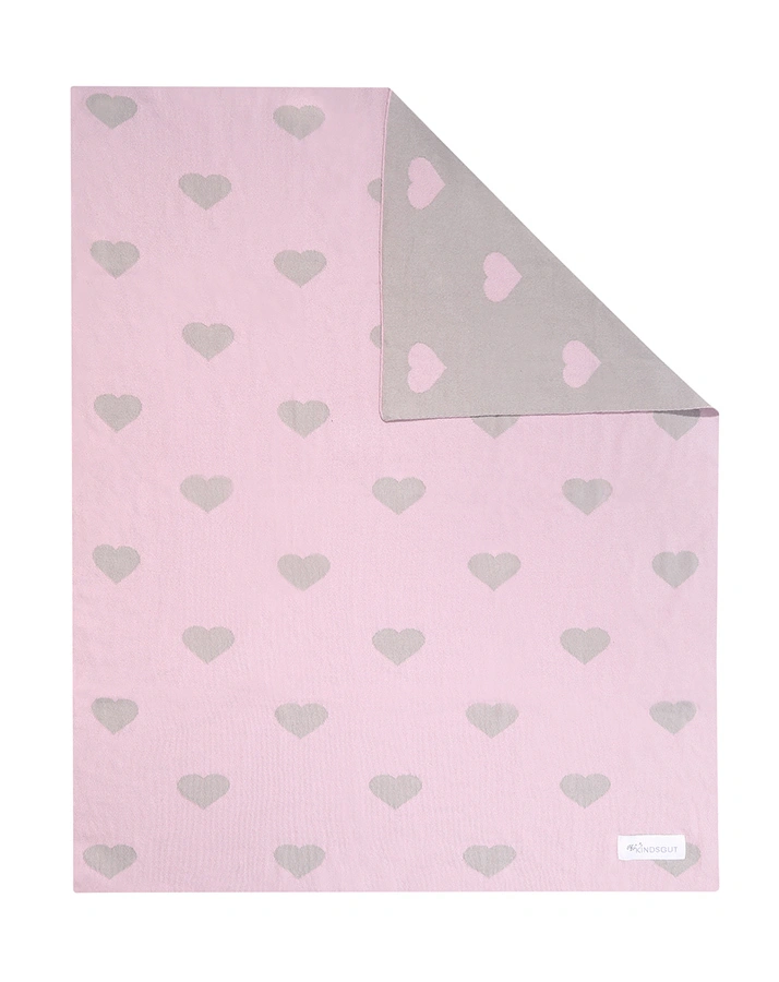 Babydecke HERZEN (80x100) in rosa