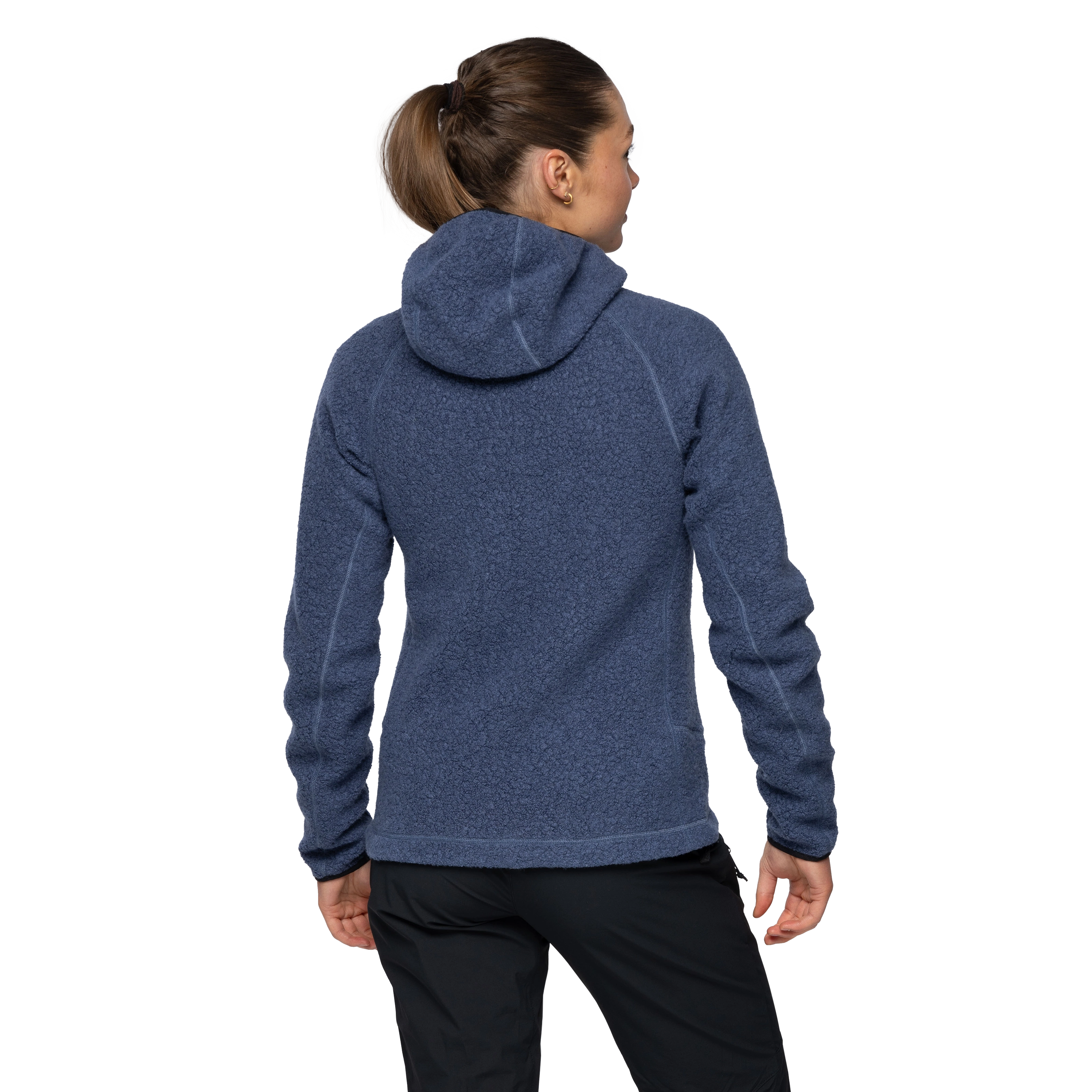 Vaagaa Merino Terry Midlayer Hoodie Women Granite Blue