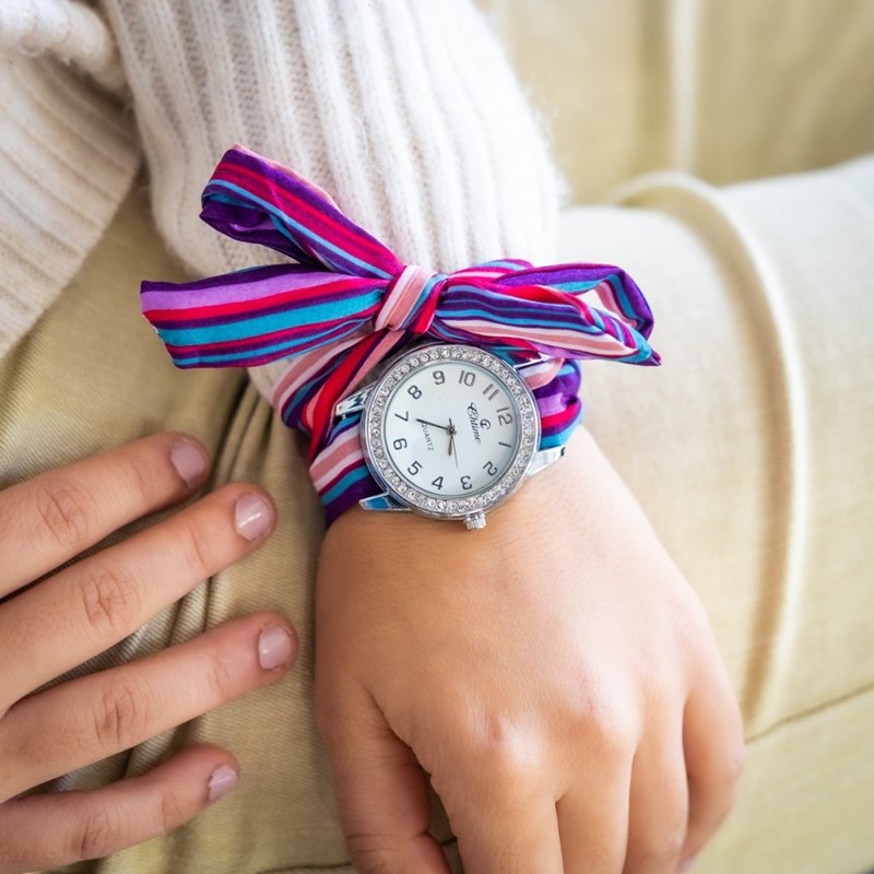 Montre Femme CHTIME bracelet Tissu Rose