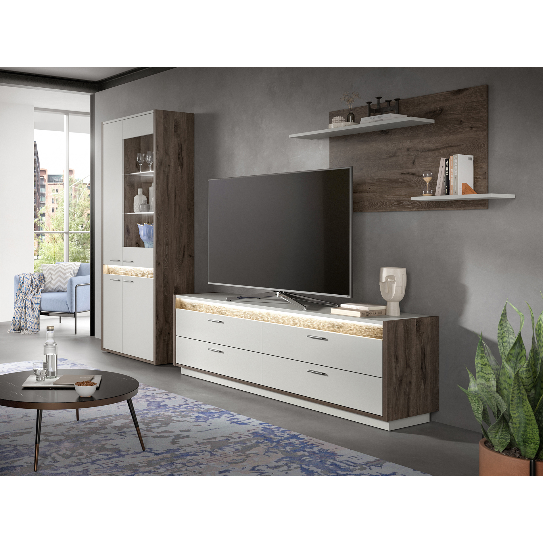 Wandboard FALCONA - hellgrau - Nox Oak - 64 cm breit