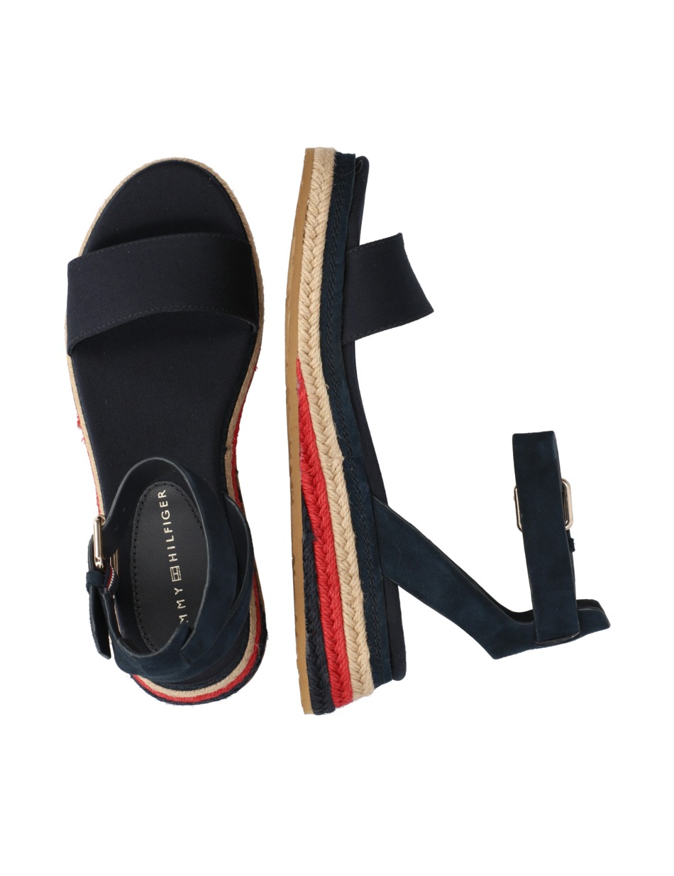 COLORED ROPE LOW WEDGE SANDAL