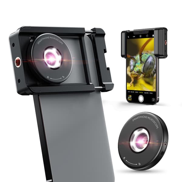 Telefonmikroskop med CPL-linse / LED-lys / klips
