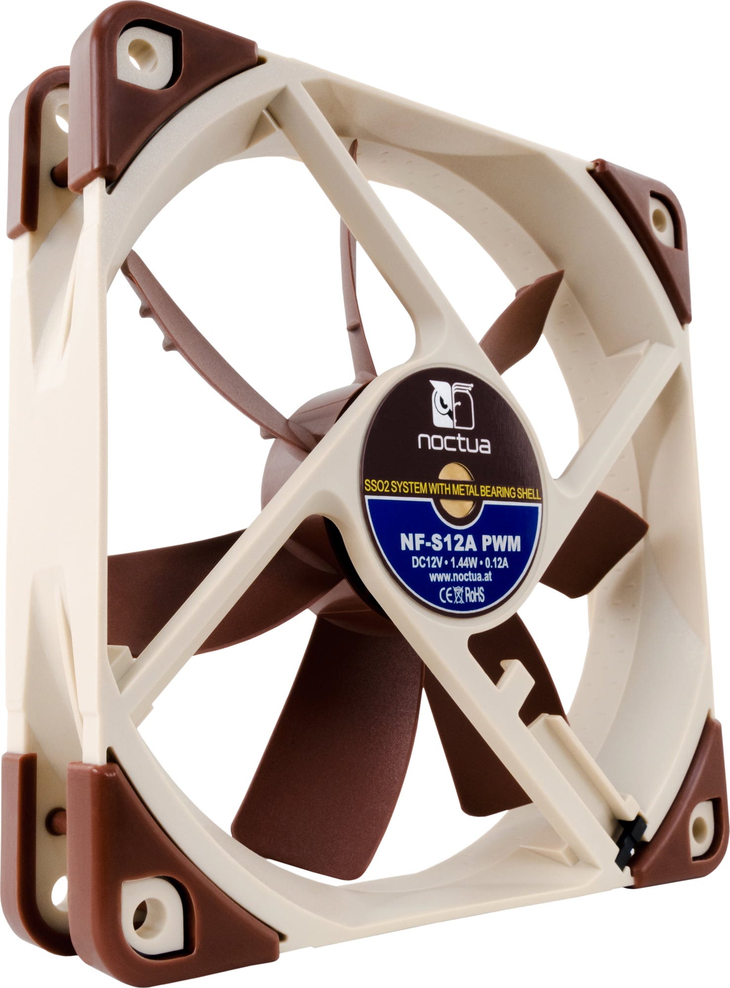Noctua  Lüfter 12V NF-S12A, PWM    Leiser 120 x 25 mm Gehäuselüfter