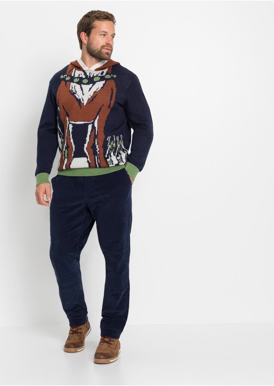 Pull à capuche avec motif de Noël en polyester recyclé