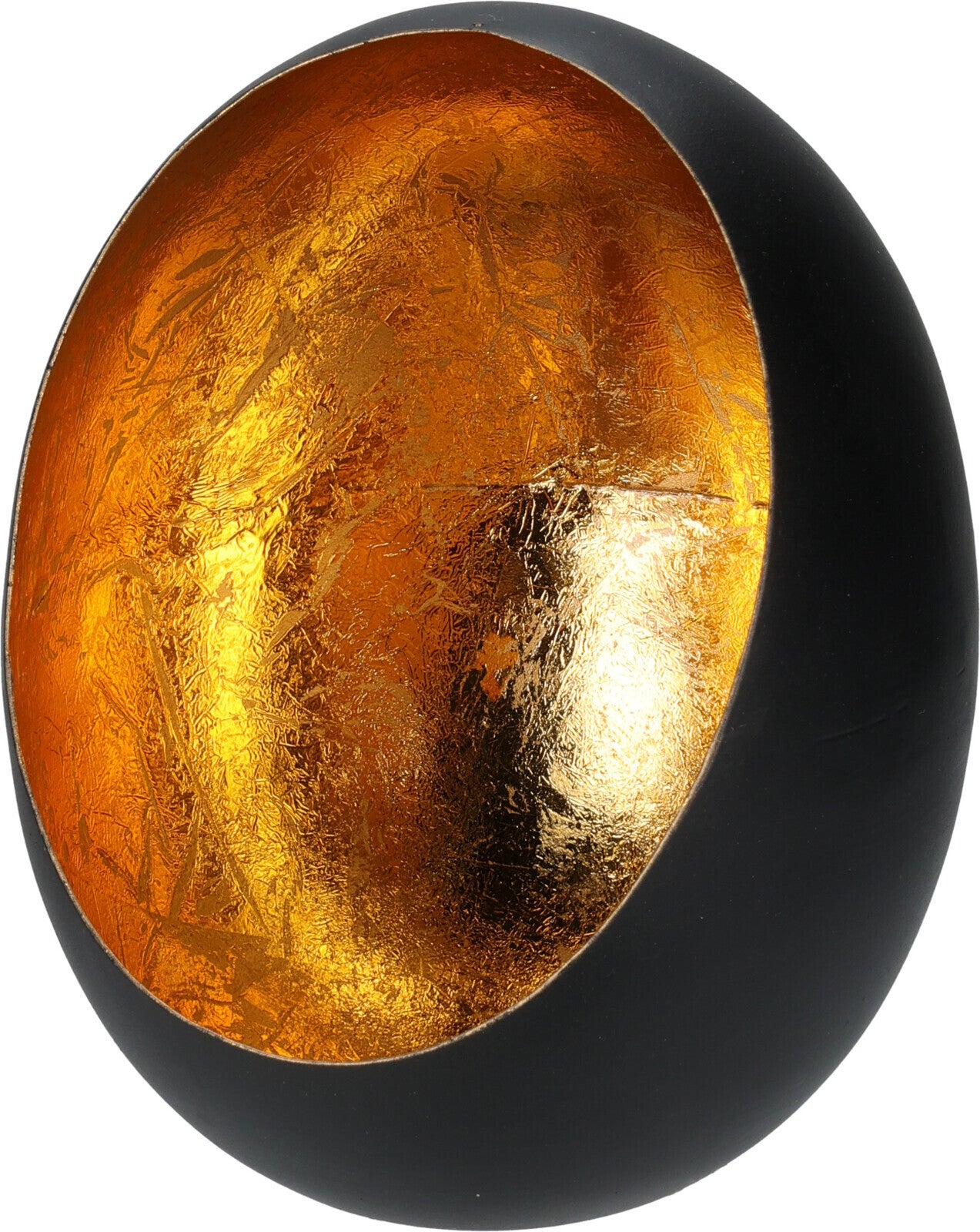 Waxinelichthouder Lux zwart / goud D 13 H 16,5 cm