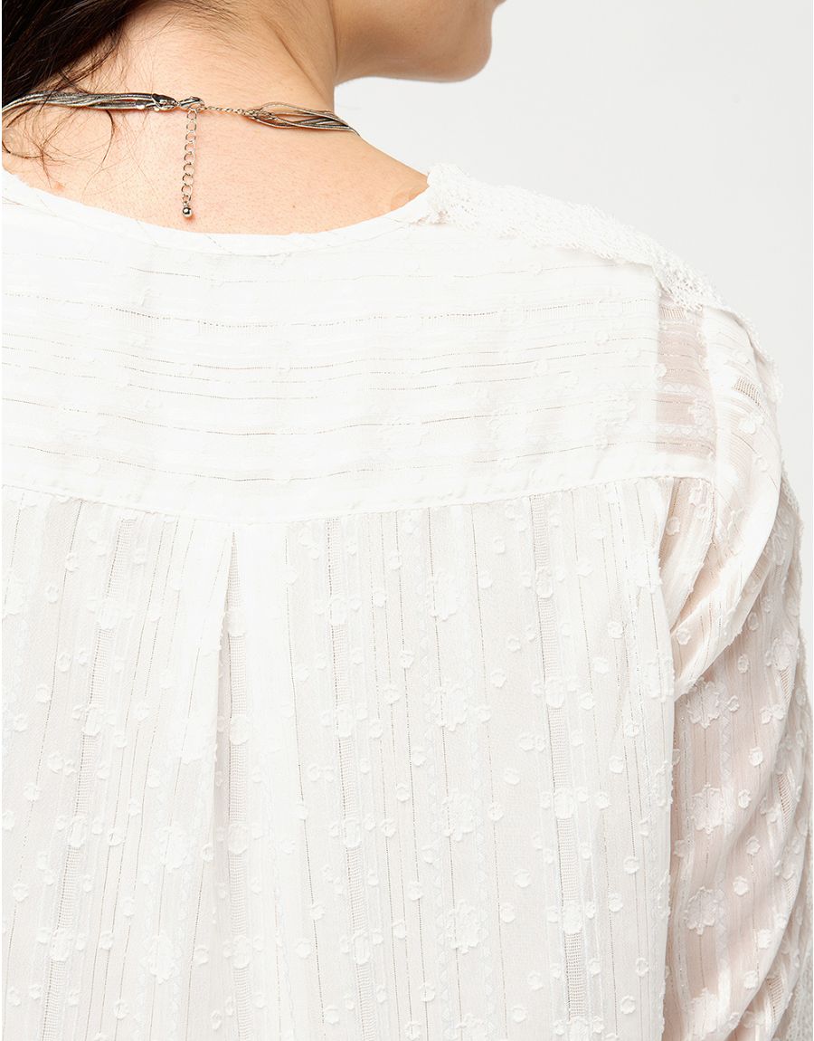Blouse écrue plumetis