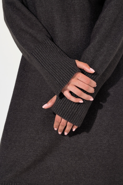 Strickkleid, Linksstrick, Stehkragen, Langarm