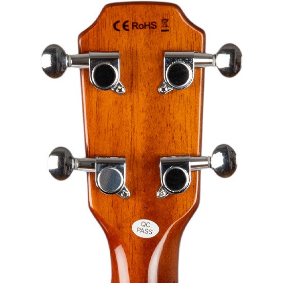 Flight Rock Series Vanguard Transparent Purple elektrische solidbody tenor ukelele met gigbag