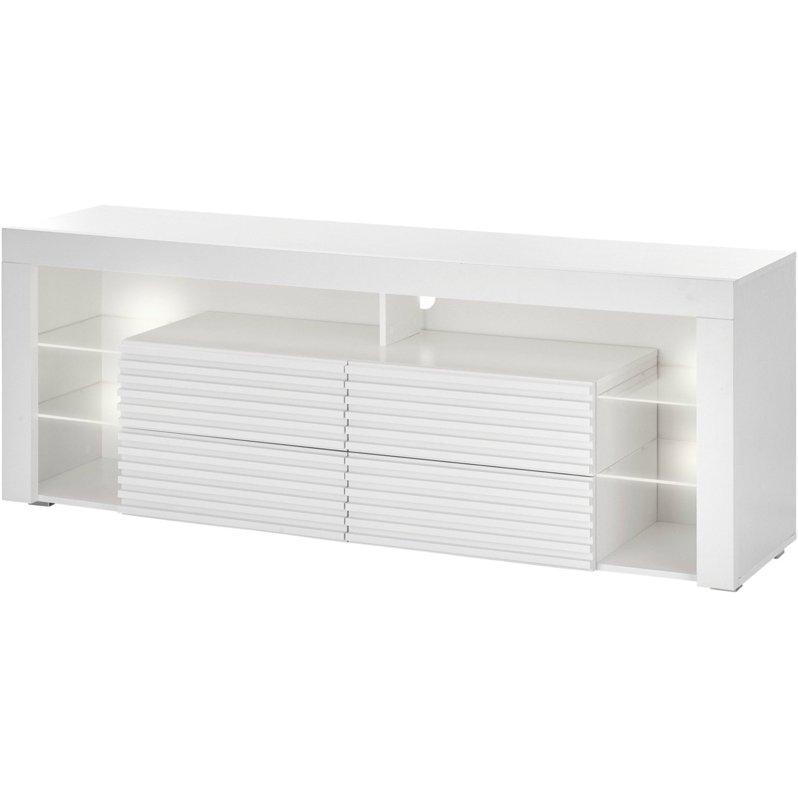 TV-Möbel Goal 2.0 Dekor weiss, 179 x 66 x 44 cm, mit Lamellenfront