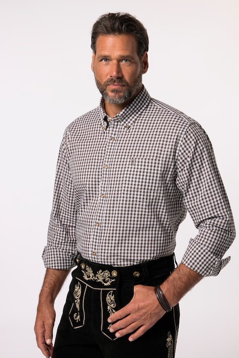 Karohemd, Trachten, Langarm, Buttondown-Kragen, Modern Fit, bis 8 XL