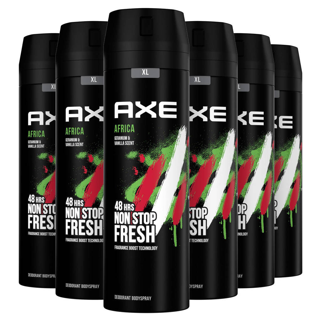 Fijne DEO mooie voordelige verpakkingAfrica deodorant bodyspray - 6 x 200 ml