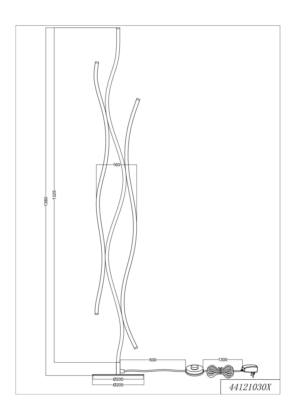 TRIO LED Stehlampe BLAZE 138 cm schwarz /nickelfarbig