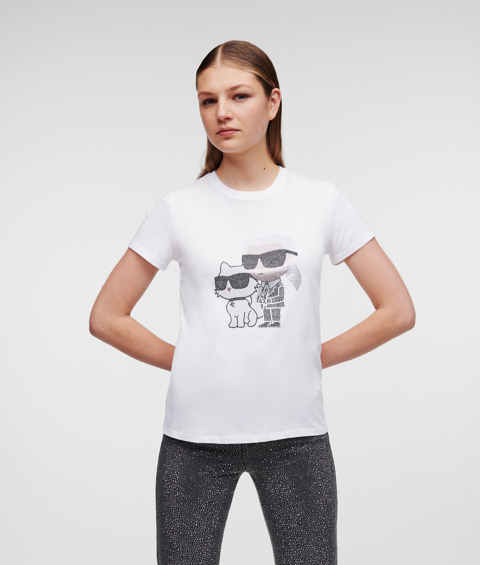 T-SHIRT KARL IKONIK KARL ET CHOUPETTE À STRASS