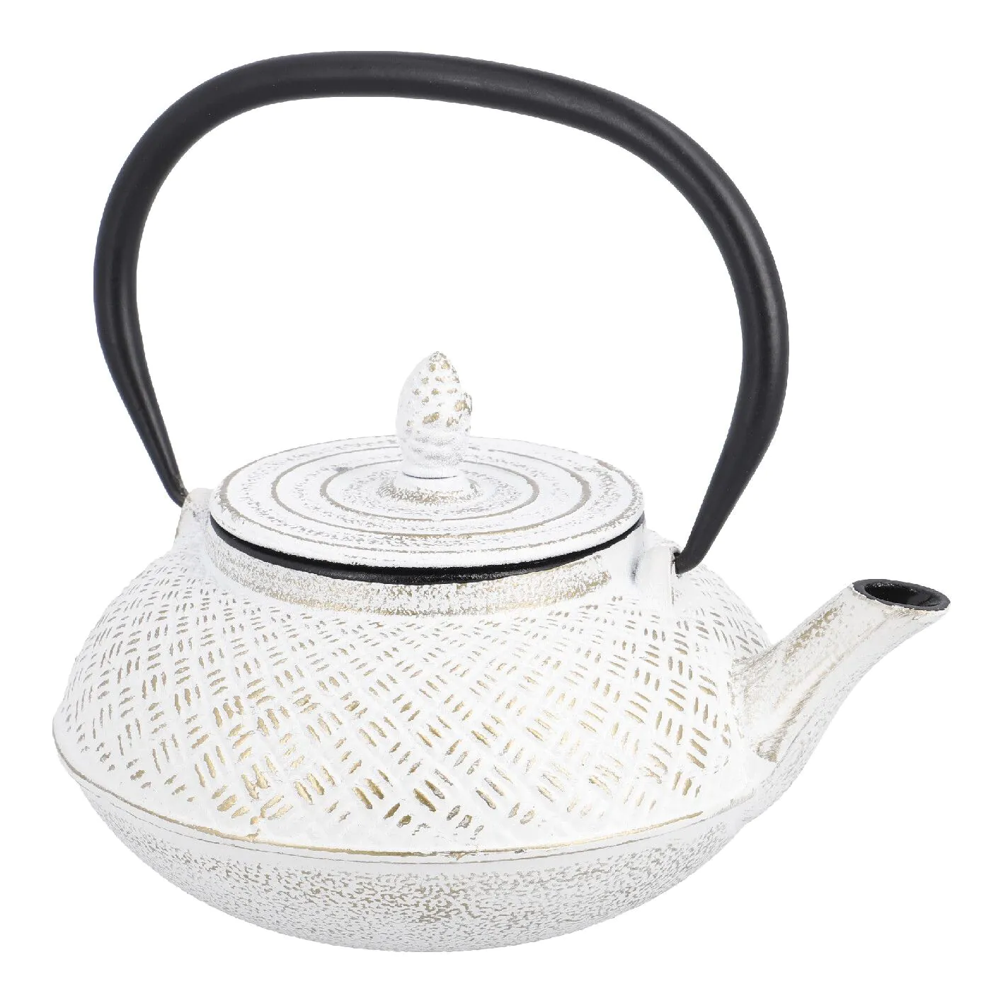 Gusseisen Teekanne, weiß - 0,8 L