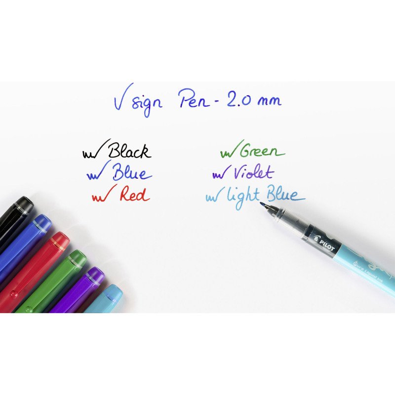 Stylo feutre Pilot V-Sign Pen écriture moyenne - Pochette de 6 couleurs fun