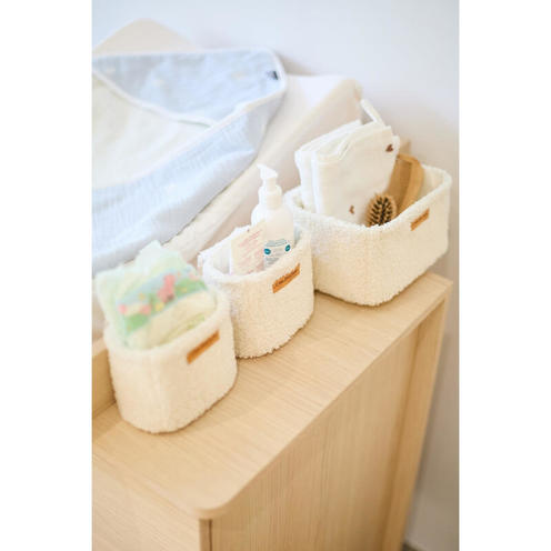 Panier à suspendre set de 3 Teddy Ecru - CHILDHOME