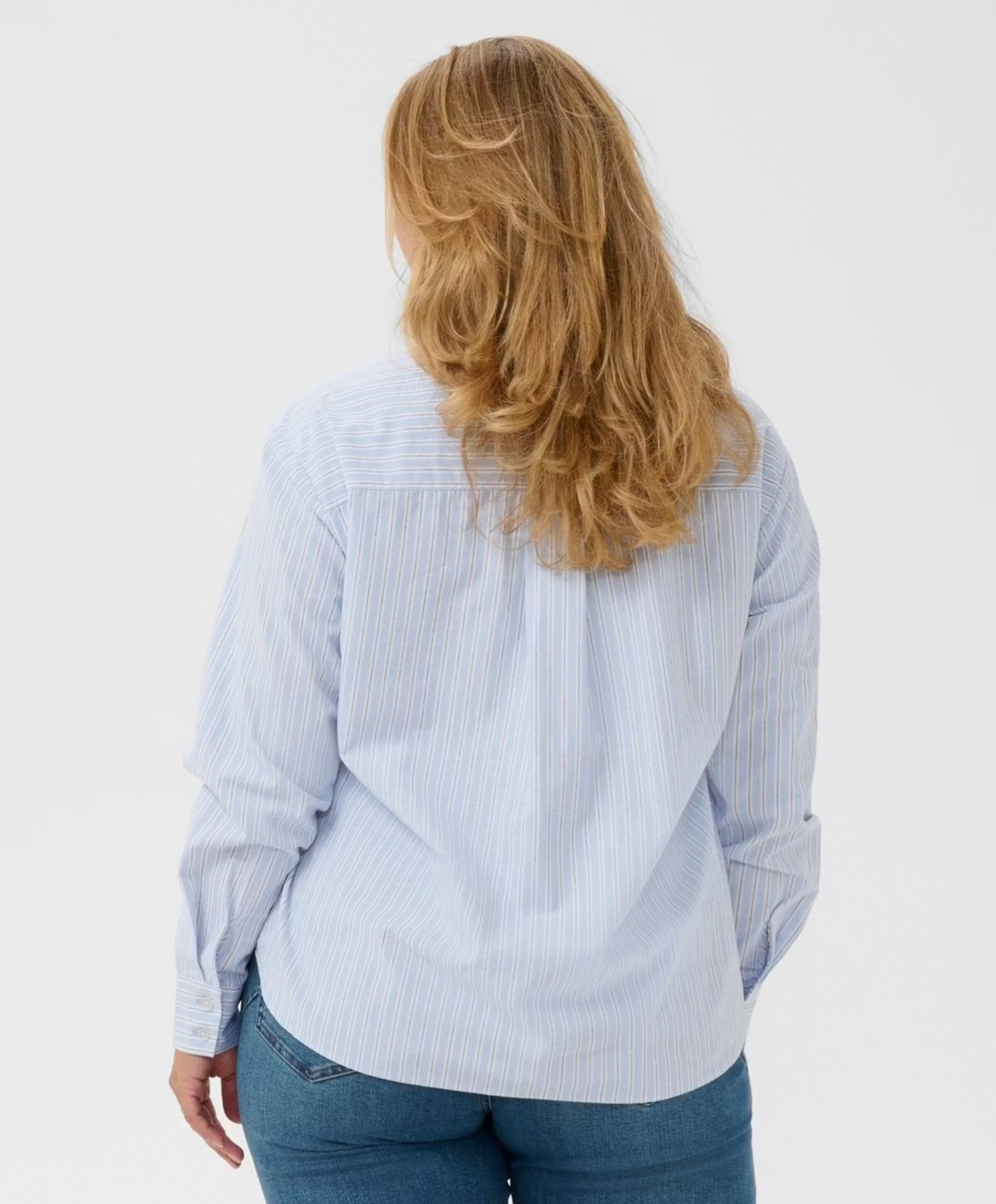 KAFFE Curve Dames blouse blauw
