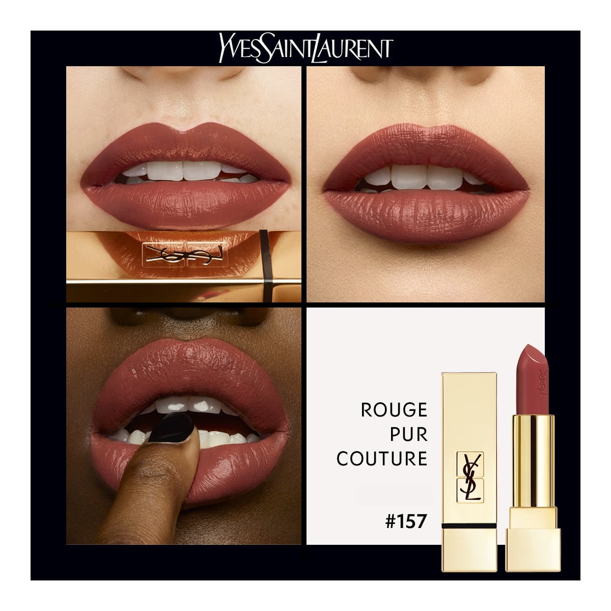 YVES SAINT LAURENT Rouge Pur Couture Rouge à Lèvres Satiné Longue Tenue et Confort