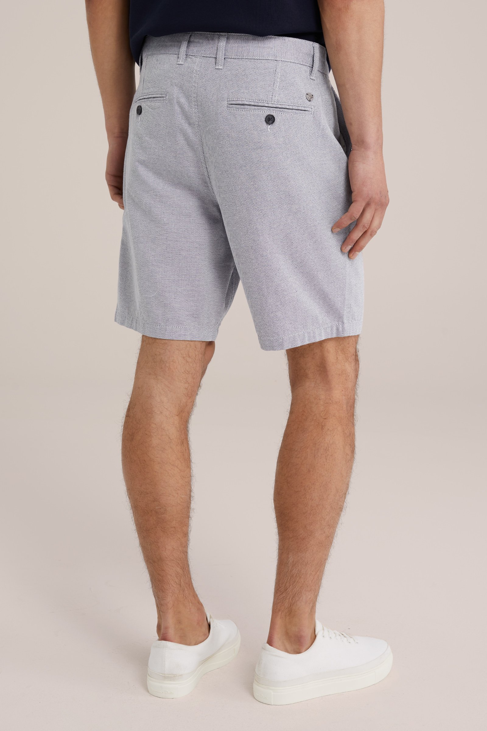 chinoshort met dessin WE Fashion Donkerblauw