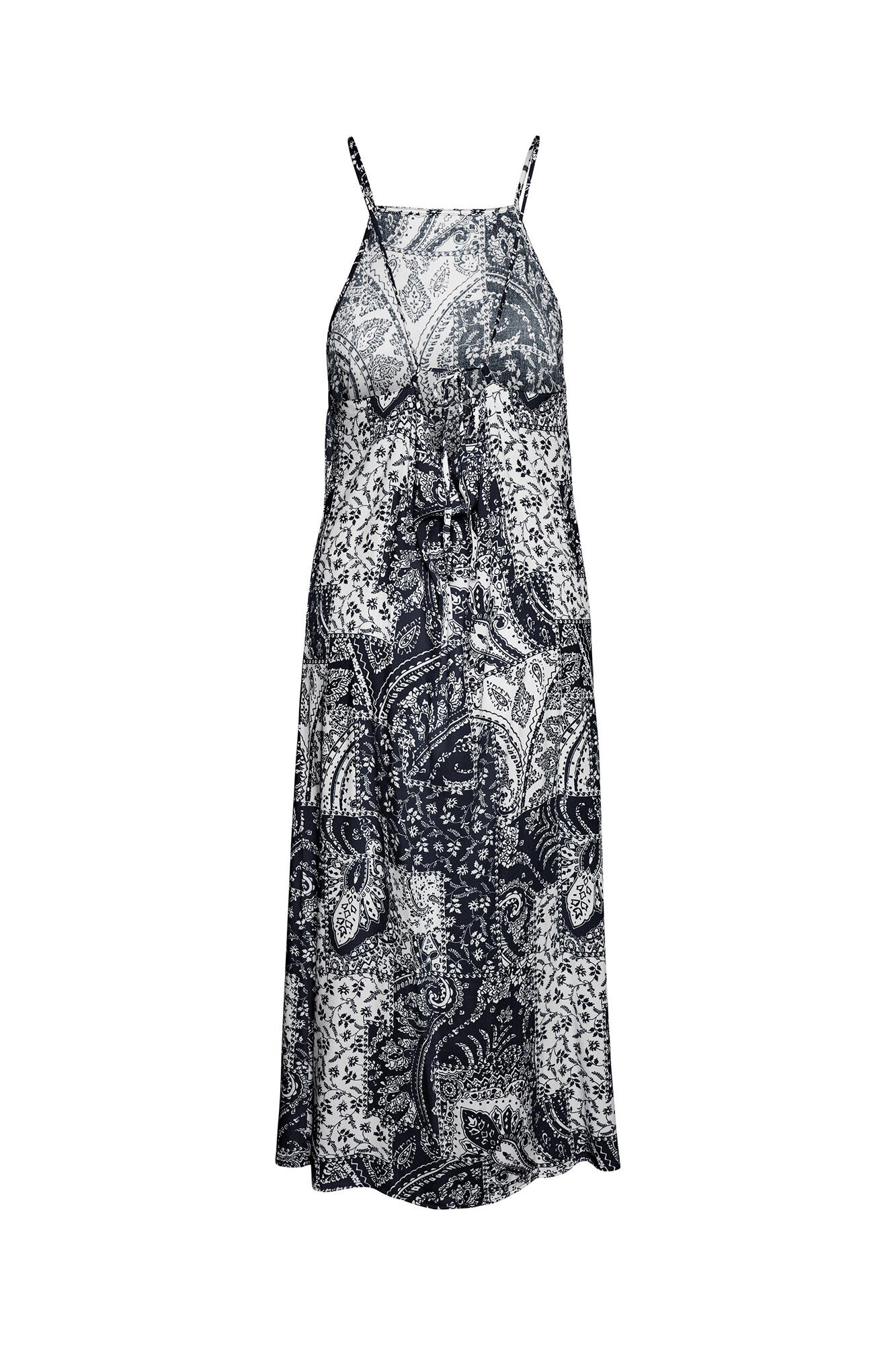 Vestido longo de alças finas - Azul marinho