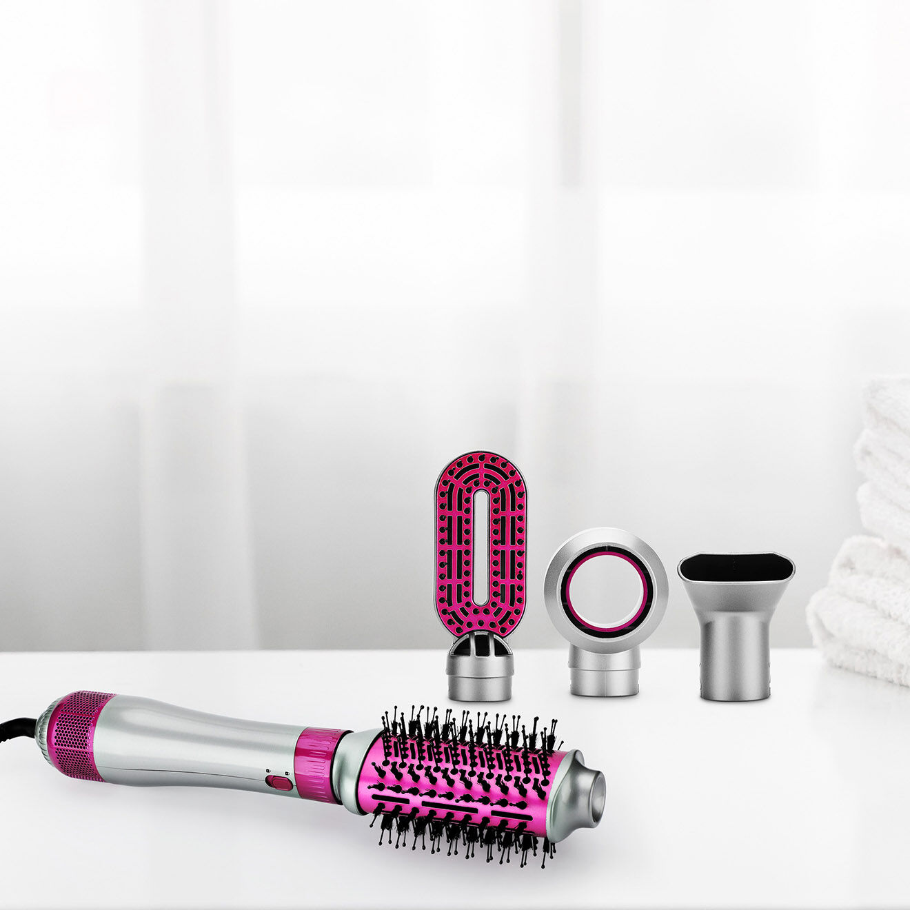 Yoghi Brosse volumisante 4-en-1 airpro5 rose/gris