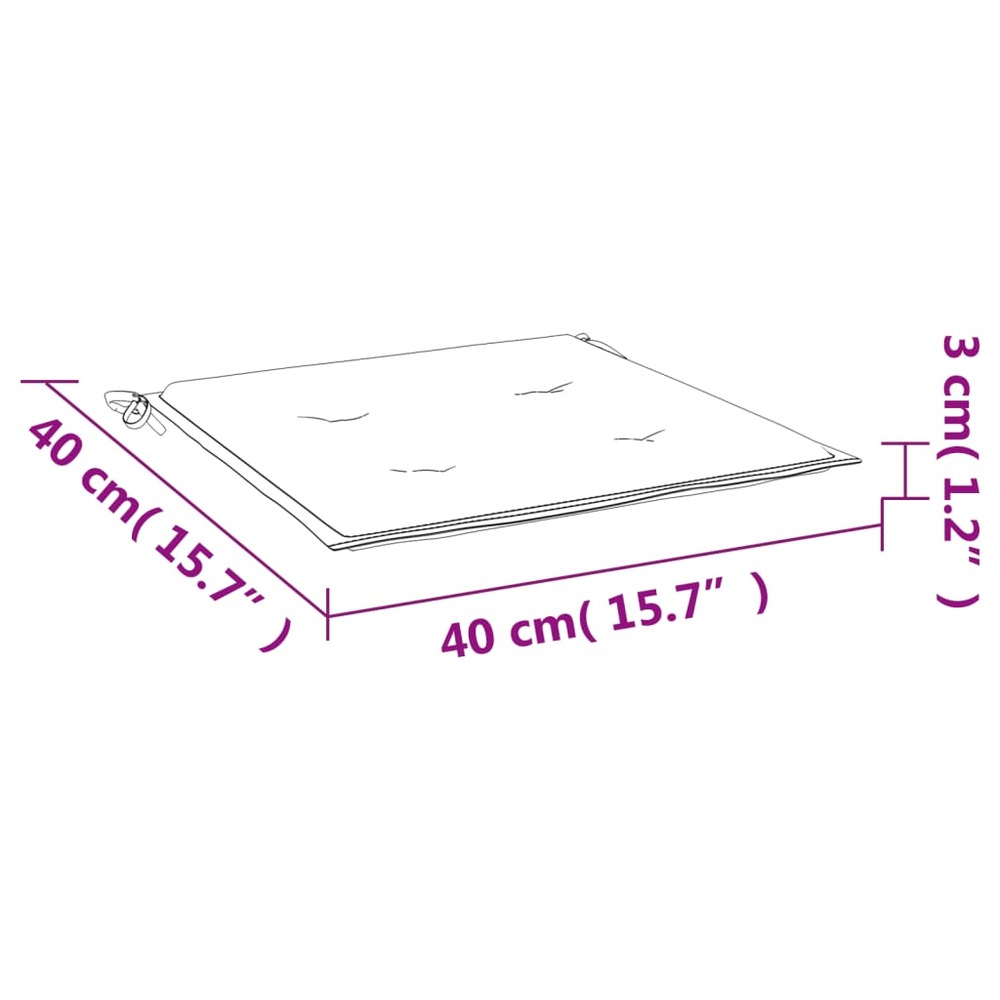 Coussins de chaise de jardin lot de 2 motif à carreaux noir