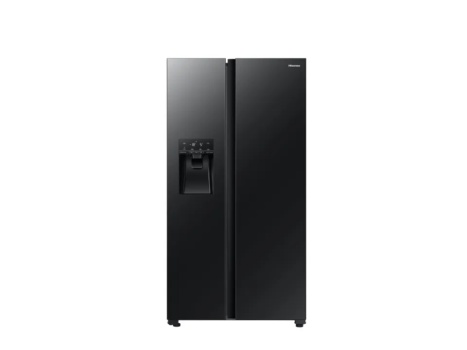 Hisense RS694N4GBE - Køleskab/fryser - side-by-side med vanddispenser - bredde: 91 cm - dybde: 68.9 cm - højde: 178.6 cm - 562 liter - Klasse E - sort