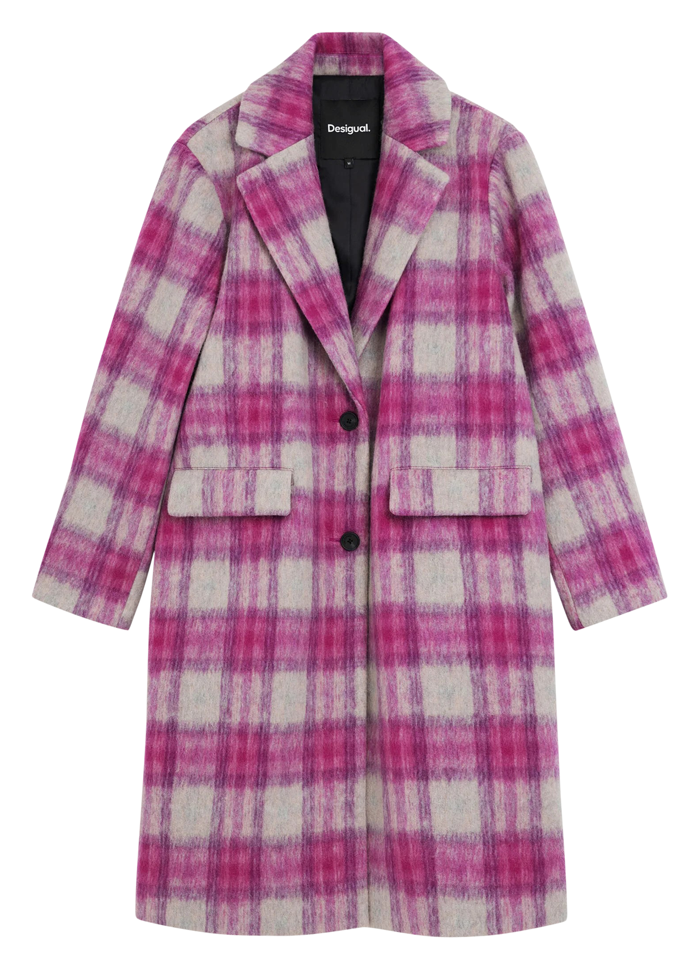 Manteau long à carreaux | Rouge