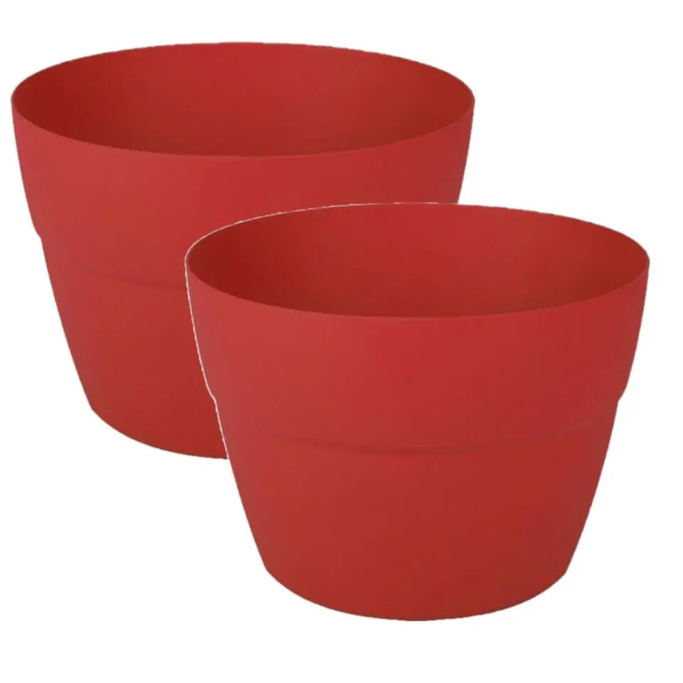 EDA Toscane Bloempot - kunststof - rood - D30 x H21 cm
