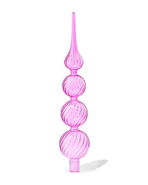 pointe de sapin en verre rose