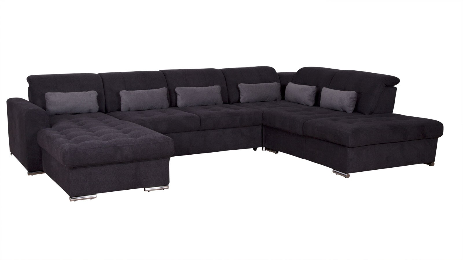 Wohnlandschaft Delta Stoffbezug Grau