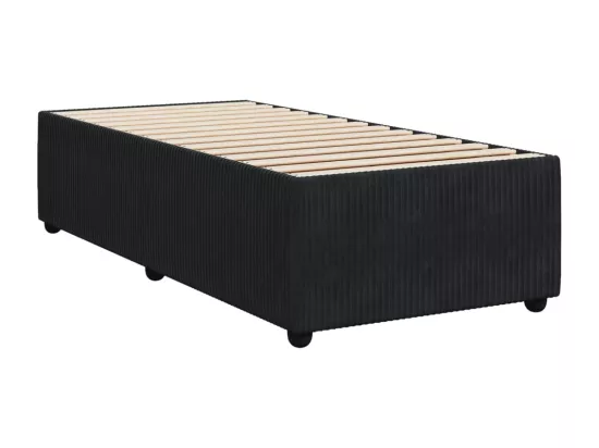Sommier à lattes de lit avec matelas Noir 90x190 cm Velours