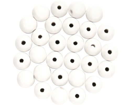 Houten kraal, witte mix, 8 mm, 80 stuks