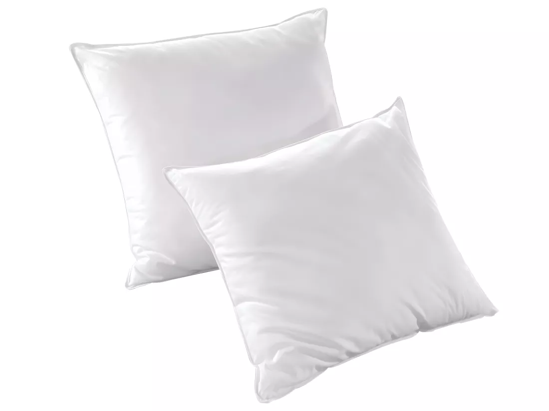 Lot de 2 oreillers recyclés 60 x 60 cm de DREAMEA - Enveloppe 100% microfibre - ROSA