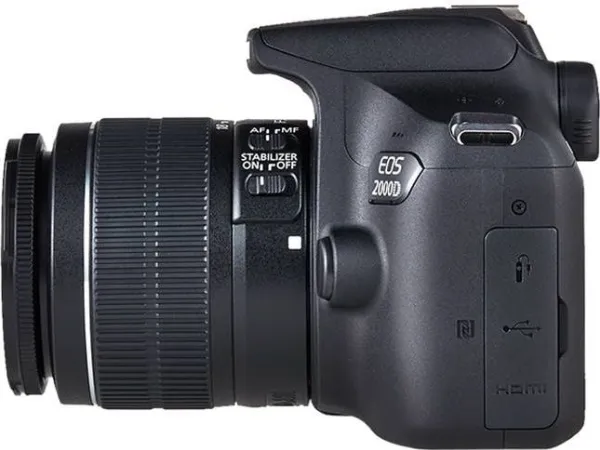 Canon EOS 2000D - Digitalkamera - SLR - 24.1 MP - APS-C - 1080p / 30 fps - 3x optisk zoom EF-S 18-55 mm IS II objektiv - Wi-Fi, NFC