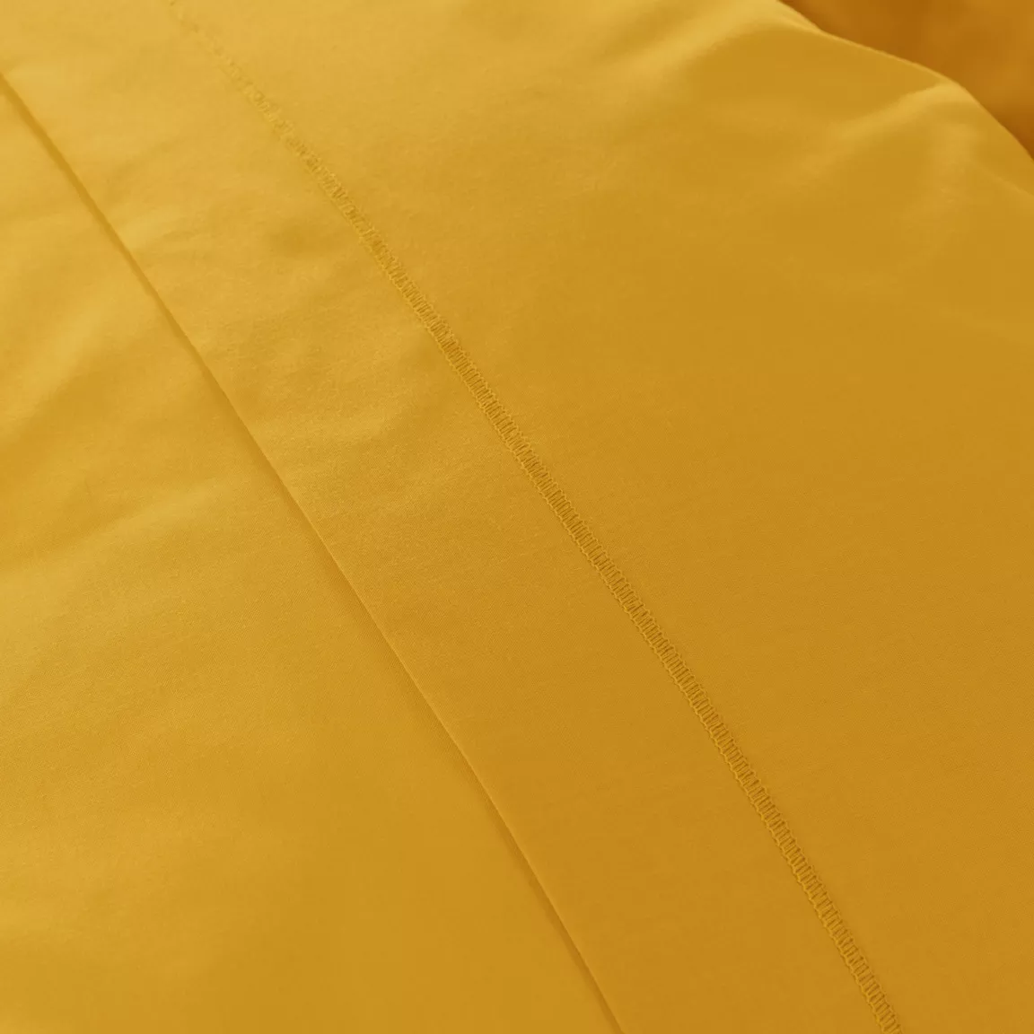 Drap housse percale de coton (140 x 190 cm) Cali Jaune moutarde